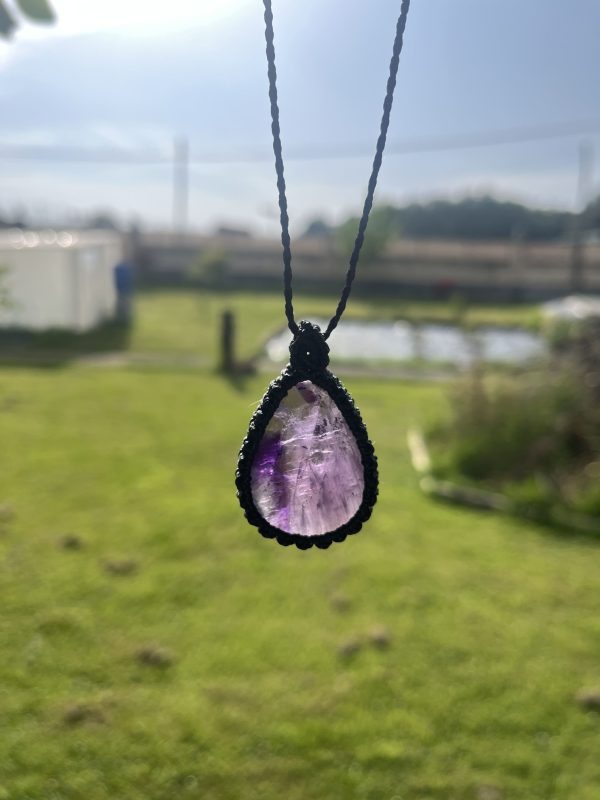 Colgante Macramé Amatista Trapiche Gota