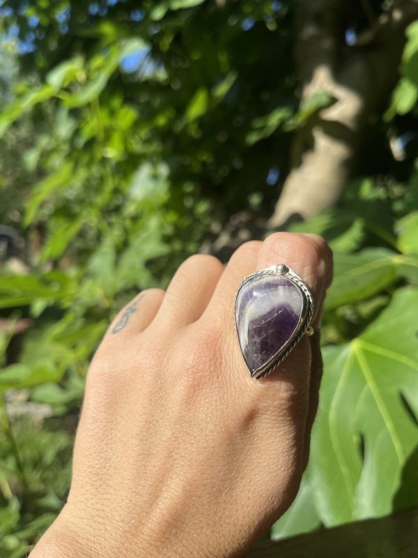 Anillo Amatista Chevron XL - Imagen 2