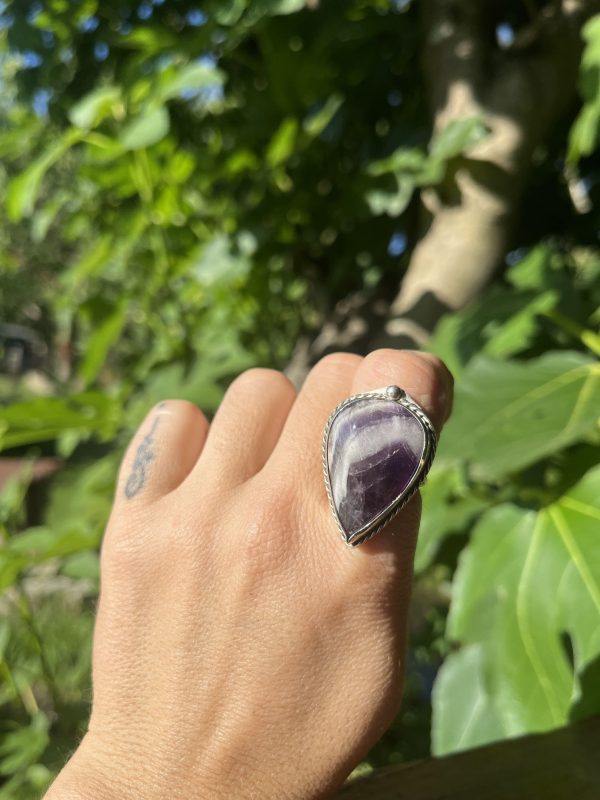 Anillo Amatista Chevron XL