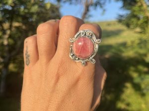 Anillo de Rodocrosita con Espirales
