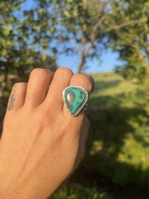 Anillo de Crisocola con Malaquita