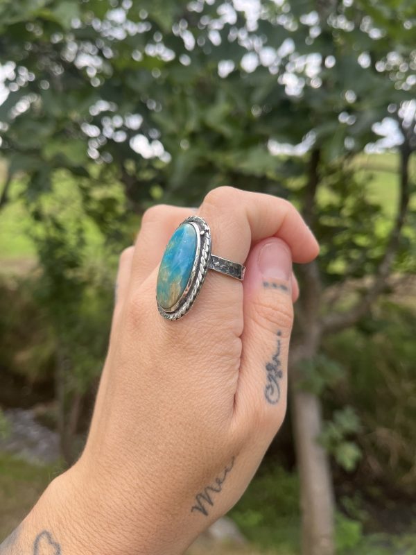 Anillo de Opalina de Perú con cordoncito - Imagen 2