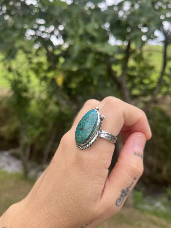Anillo de Crisocola con bolitas - Imagen 2