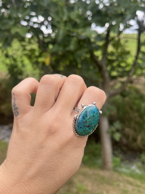 Anillo de Crisocola con bolitas - Imagen 3