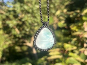 Colgante Macramé larimar