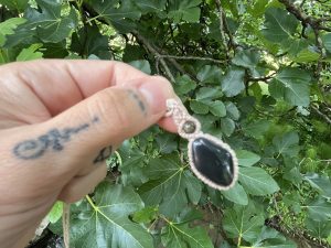 Colgante Macramé de Obsidiana