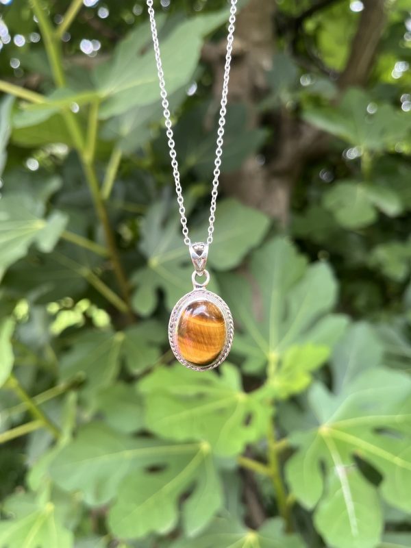 Colgante ojo de tigre estilo boho