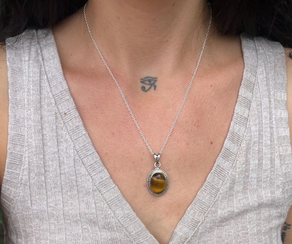 Colgante ojo de tigre estilo boho - Imagen 5