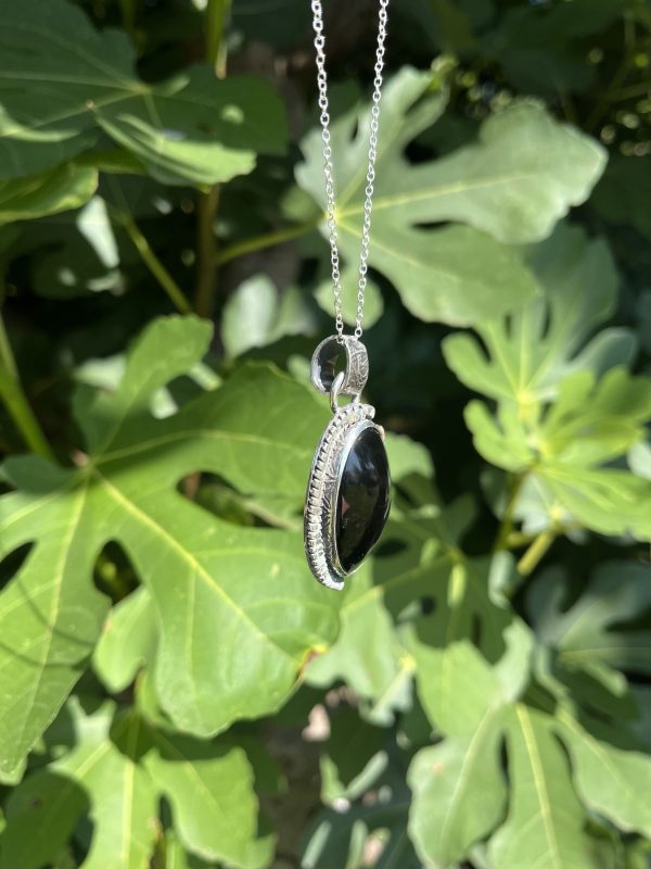 Colgante de Obsidiana Arcoíris con textura - Imagen 2