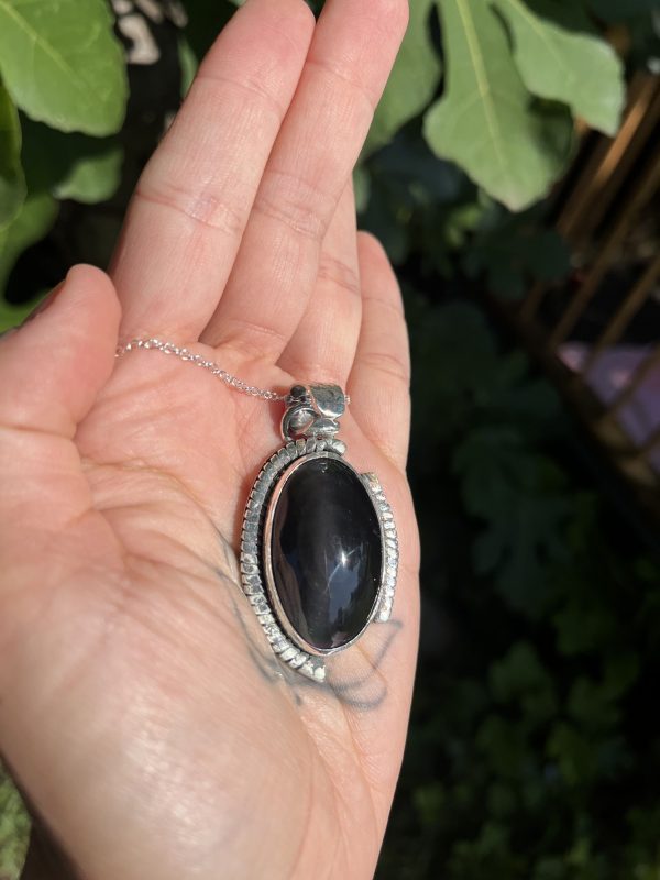 Colgante de Obsidiana Arcoíris con textura - Imagen 4