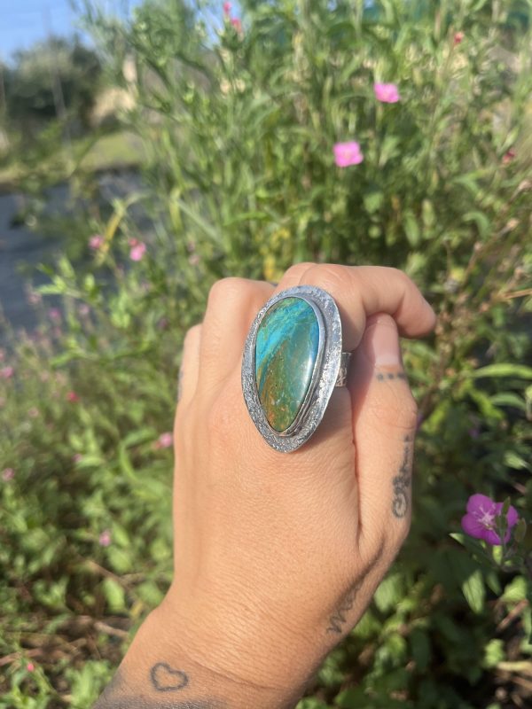 Anillo de Opalina de Perú XL - Imagen 2