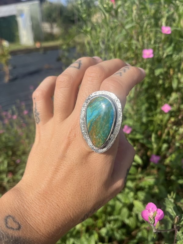 Anillo de Opalina de Perú XL - Imagen 3
