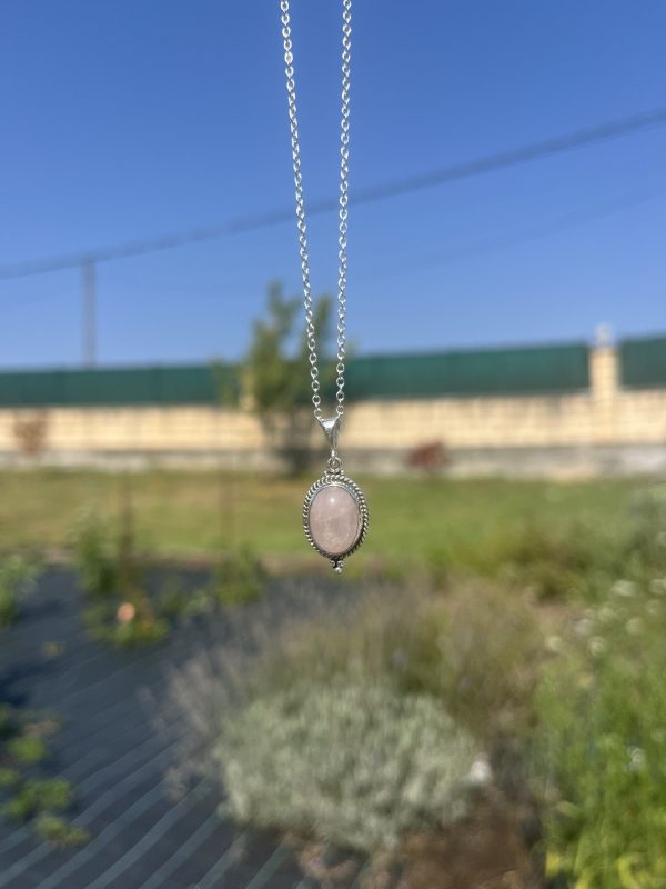 Colgante de Cuarzo Rosa Estilo Boho