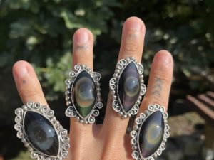 Anillos de Obsidiana Arcoíris