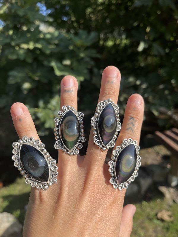 Anillos de Obsidiana Arcoíris