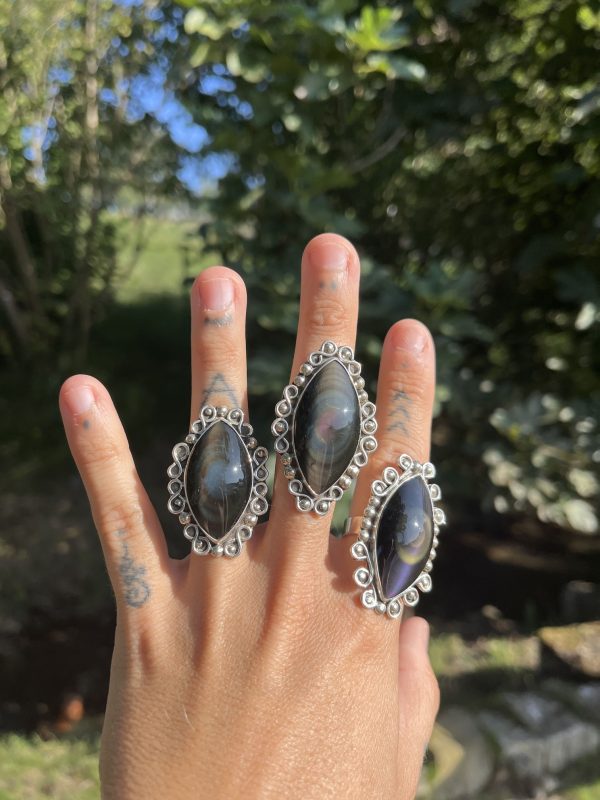 Anillos de Obsidiana Arcoíris - Imagen 3