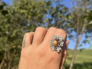 Anillo de Ágata de fuego doble