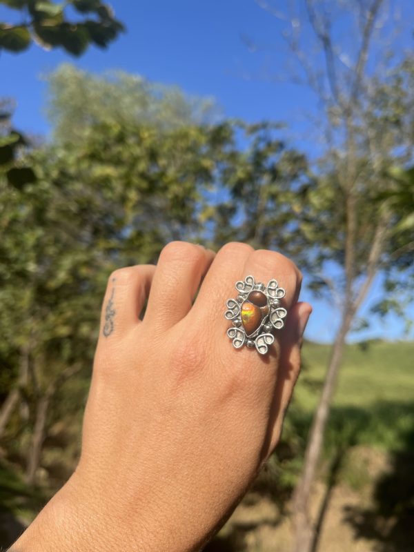 Anillo de Ágata de fuego doble