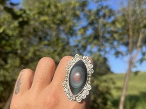 Anillo de Obsidiana Arcoíris