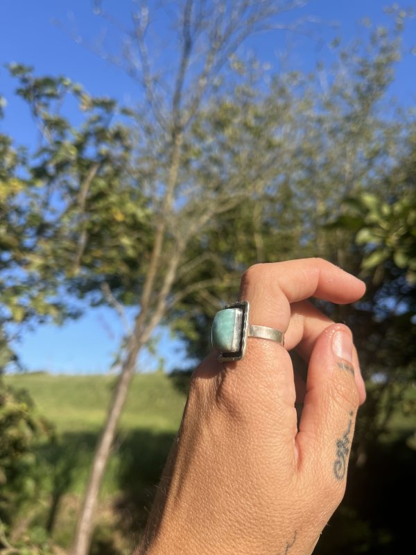 Anillo de Larimar cuadrado - Imagen 2