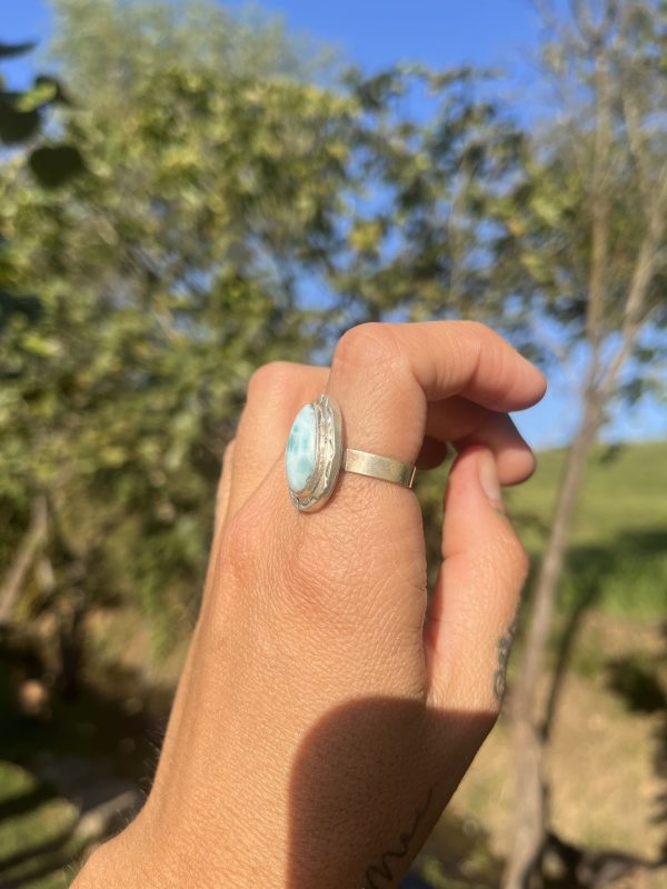 Anillo de Larimar lágrima - Imagen 2
