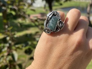Anillo de Jade de Guatemala cuadrado