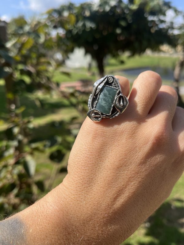 Anillo de Jade de Guatemala cuadrado