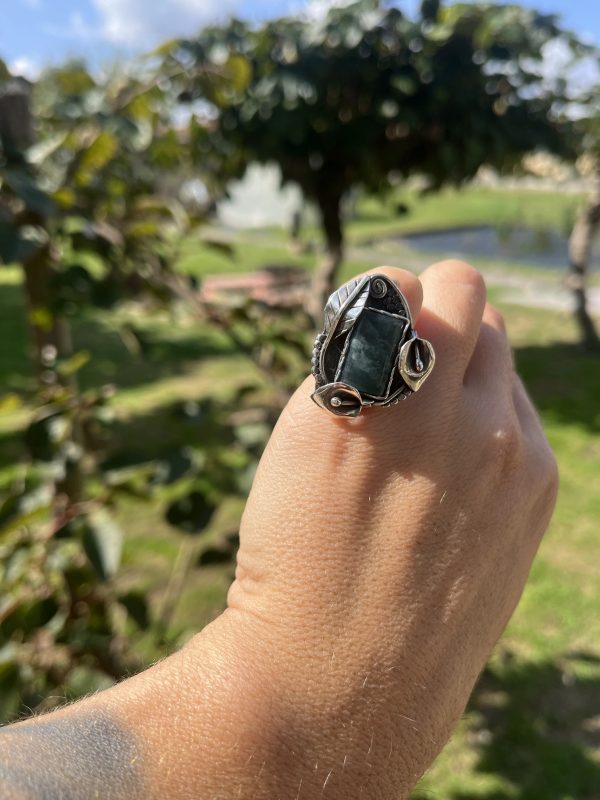 Anillo de Jade de Guatemala cuadrado - Imagen 3