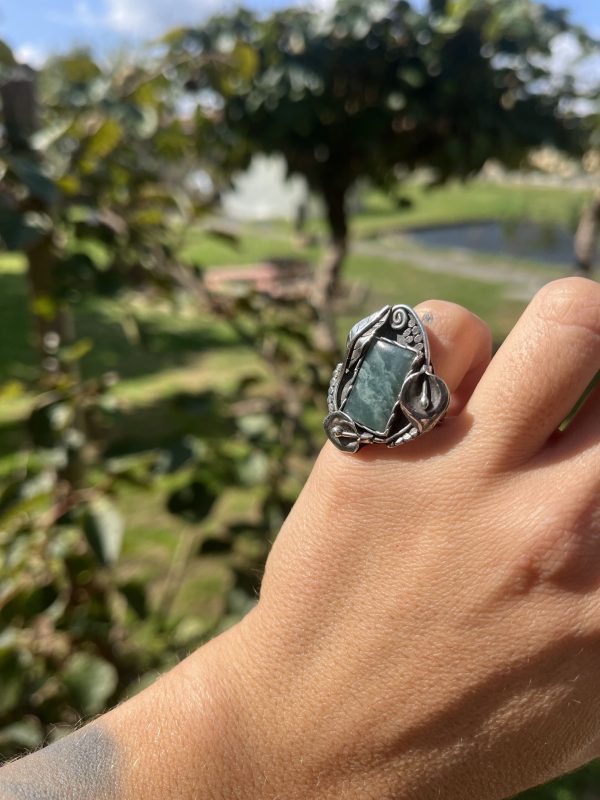 Anillo de Jade de Guatemala cuadrado - Imagen 2