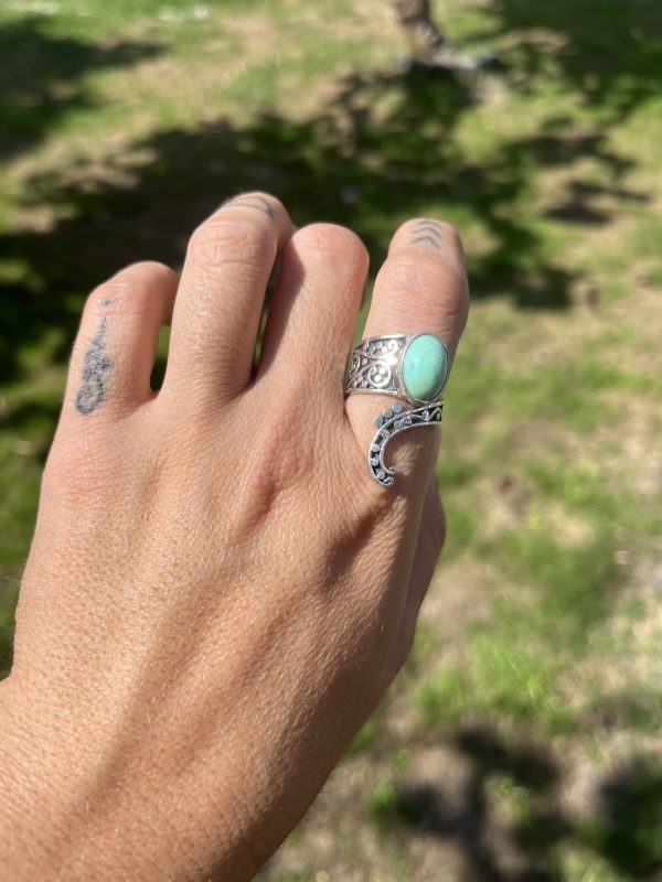 Anillo de Turquesa de Arizona cola de sirena - Imagen 2
