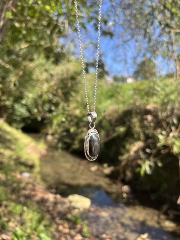 Colgante de Obsidiana Manto Huichol boho - Imagen 2