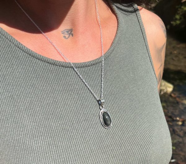 Colgante de Obsidiana Manto Huichol boho - Imagen 4