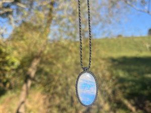 Colgante de Macramé de Piedra de Luna
