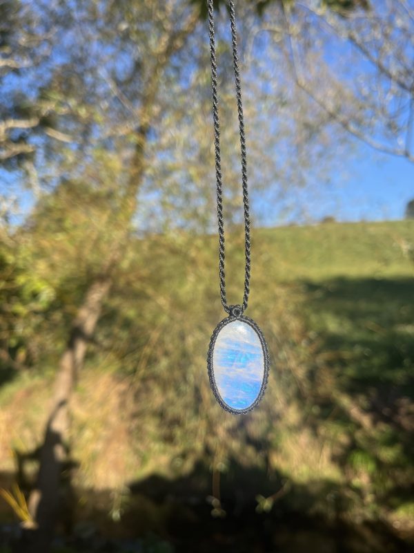 Colgante de Macramé de Piedra de Luna