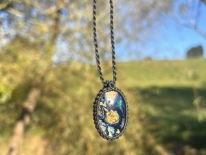 Colgante de Macramé de Azurita