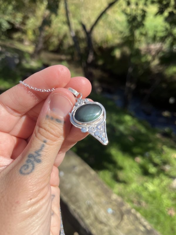 Colgante de Obsidiana Arcoíris verde