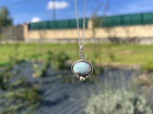 Colgante de Larimar estilo boho