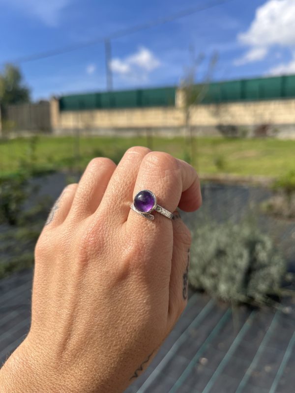 Anillo de Amatista con textura
