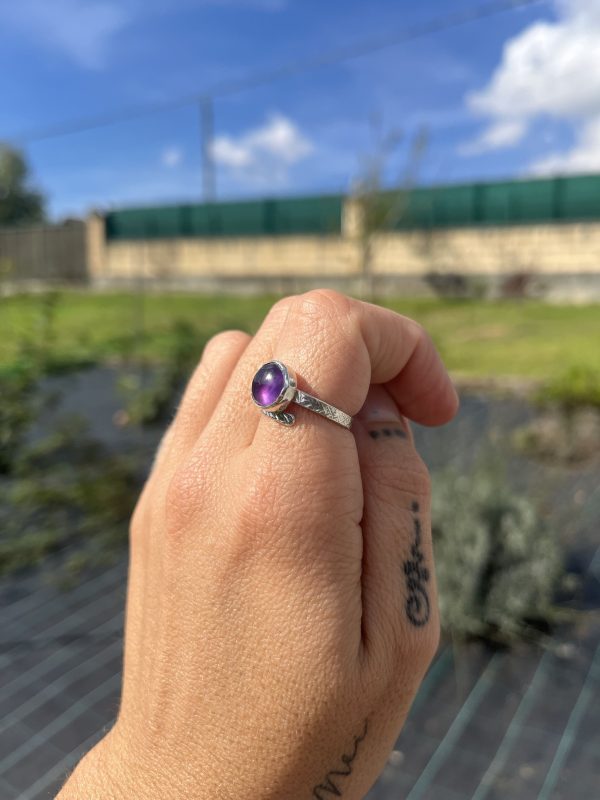 Anillo de Amatista con textura - Imagen 2