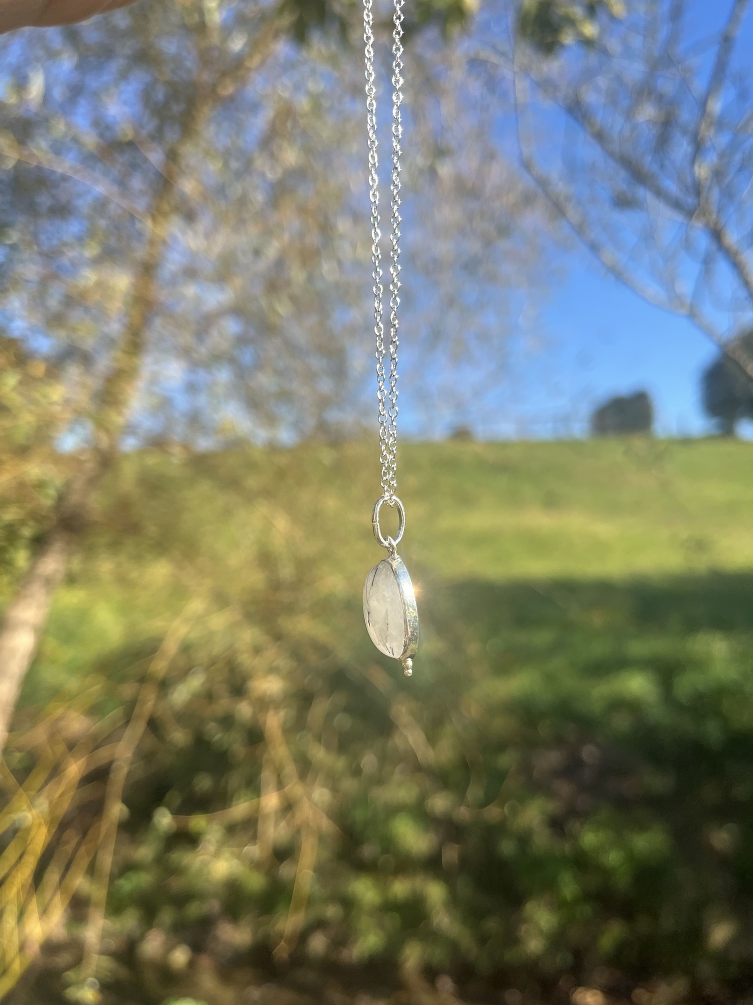 Colgante de Cuarzo con turmalina desierto - Imagen 3