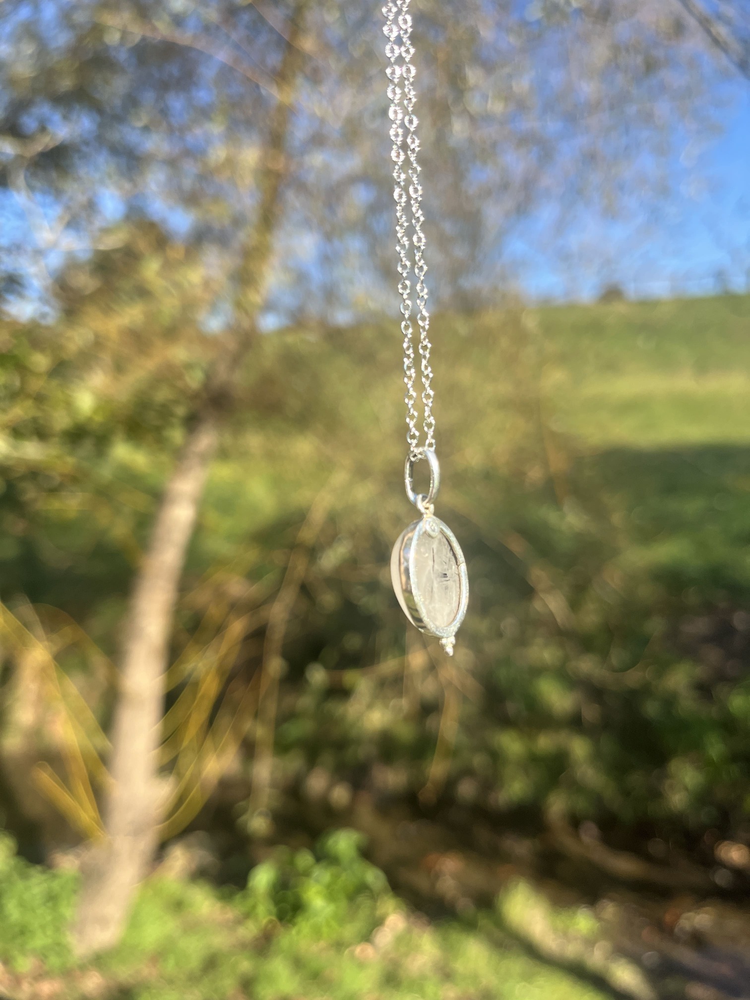 Colgante de Cuarzo con turmalina desierto - Imagen 4