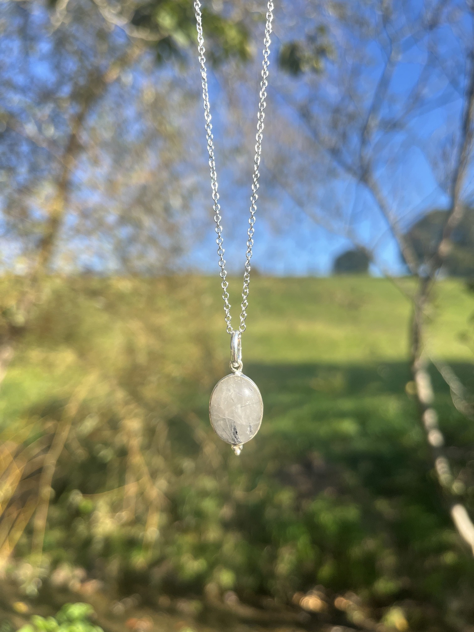 Colgante de Cuarzo con turmalina desierto - Imagen 2