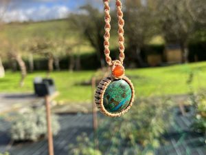 Colgante de Macramé de Crisocola