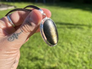 Colgante de Obsidiana Dorada noche