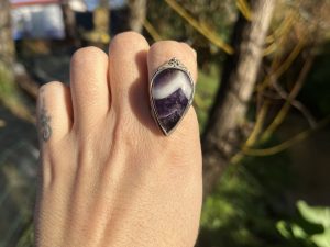 Anillo Amatista Chevron