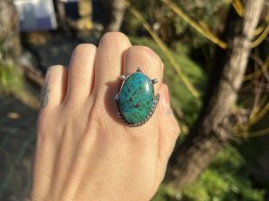 Anillo de Crisocola rockero