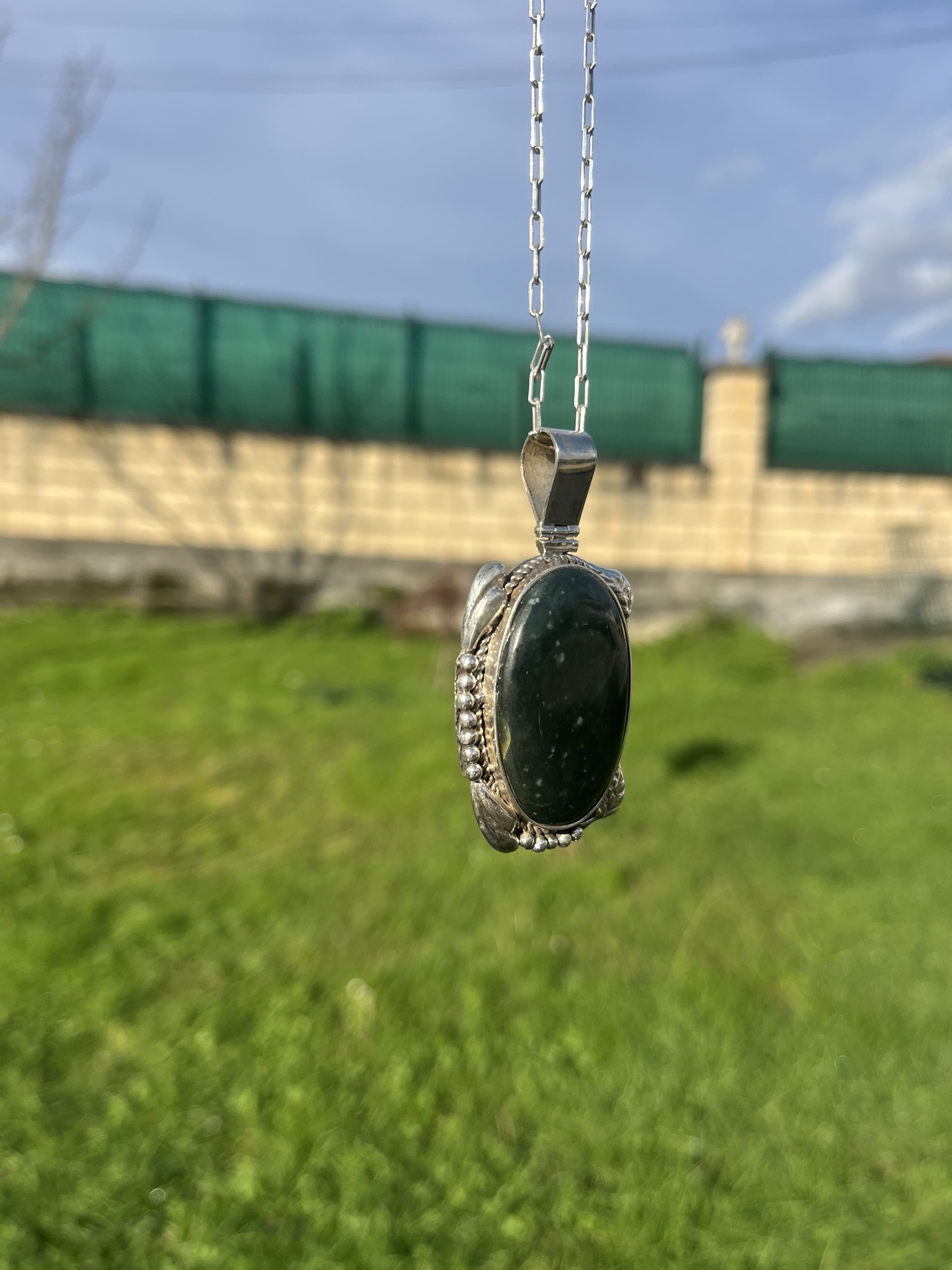 Colgante de Jade de Guatemala flores - Imagen 2