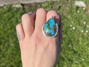 Anillo de Crisocola con Turquesa y Malaquita