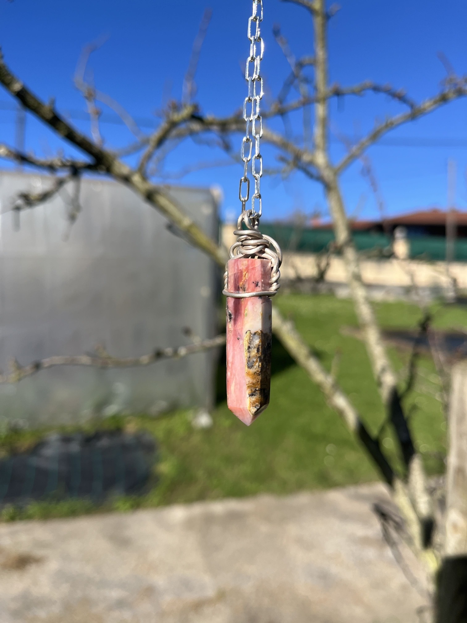 Colgante de Punta de Ópalo Rosa de Perú - Imagen 2