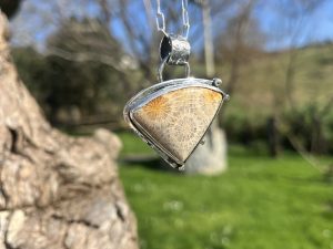 Colgante de Coral Fósil destellos